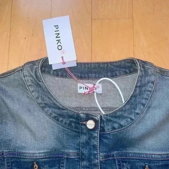 PINKO Girls Denim Fringe Jacket - Picture 7 of 11